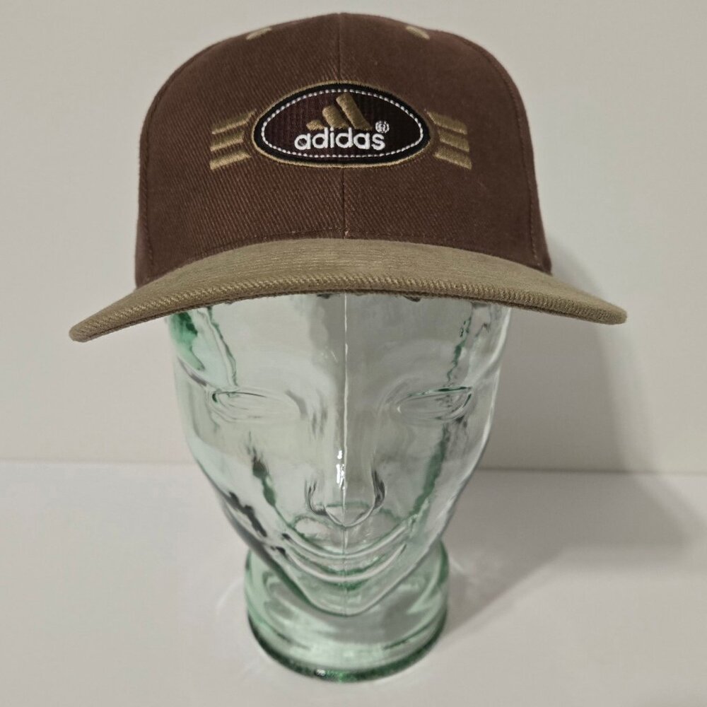 NWOT 1990's Adidas cap hat canvas brown beige